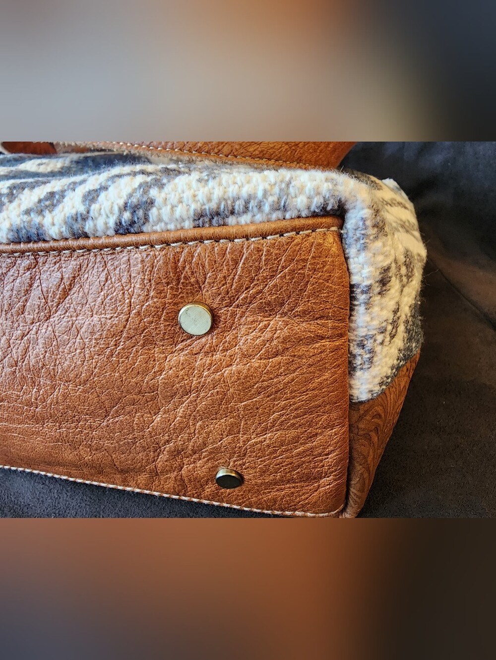 Myra Bag "Mind Blowing" Woven Canvas & Leather Concealed Carry Tote Bag - Picture 6 of 8